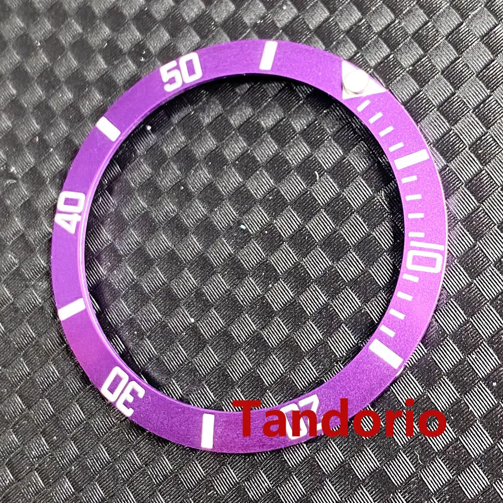 For Automatic Men Watch 38mm Bezel Ring Insert Watch Parts Black Purple/Purple Alloy Bezel Fit 40mm PARNIS Bliger Case