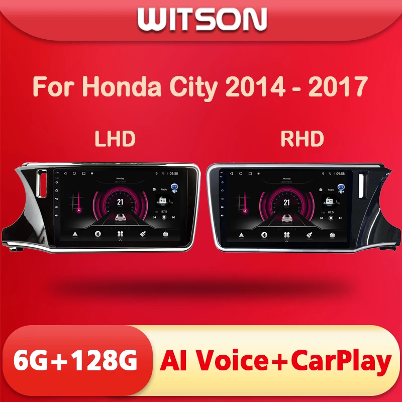 WITSON 9 дюймовый большой экран Android 11 AI VOICE 1 Din in Dash Car radio для Honda City 2014 - 2017 RHD/LHD