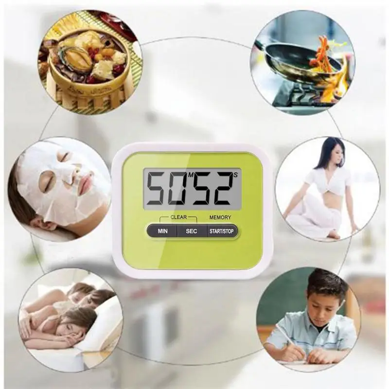 

LCD Kitchen Timer 2 Colors 99 Minutes Mini Stopwatch Digital Cooking Alarm Count Up Count Down Timed Memory Function Stopwatch