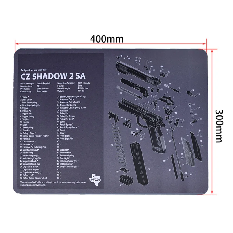 Резиновый коврик для мыши CZ Shadow 2 SA Glock 3D Sig Sauer P250 300x400 мм | Спорт и развлечения
