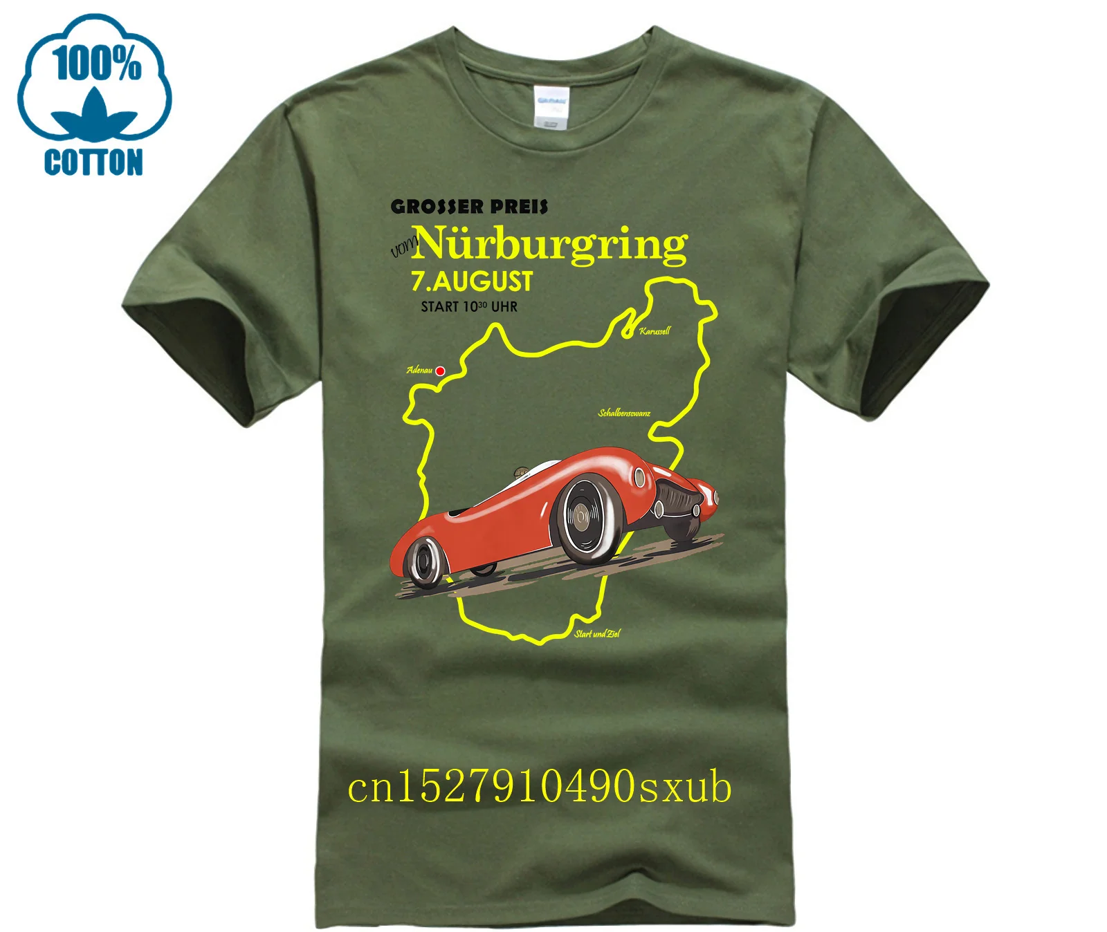 Vintage nurburgring motor racing mark rogan man's t shirt car moto tee clothes