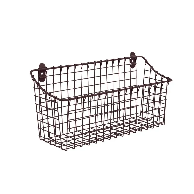 

Steel Wire Vintage Cabinet and Wall Mount Storage Basket, Large, Bronze