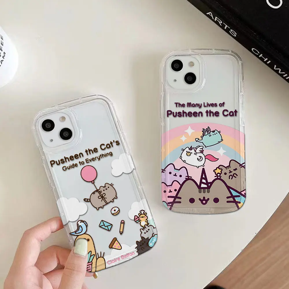 Прозрачный чехол Cute Cartoon Cat P-Pusheens для Samsung A05 A13 A14 A21S A22 A23 A24 A31 A32 A33 A34 A35 A51 A52 A53 5G