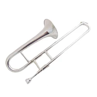 silver plated bb slide trumpet with case mouthpiece yellow brass trumpetes musical instruments
