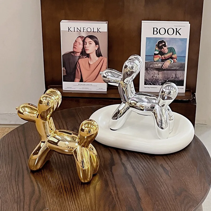 Позолоченная керамическая банка для денег собака-воздушный шар Креативные