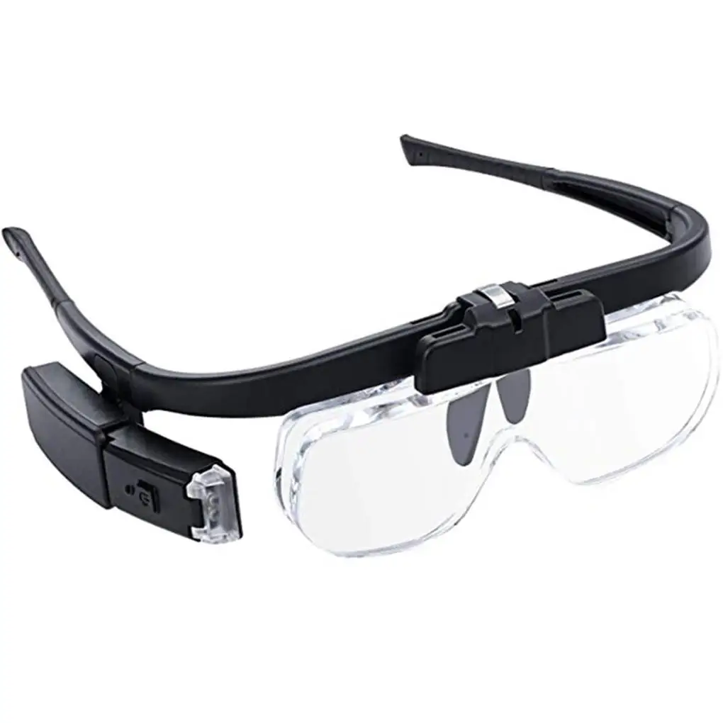 

LED Light Headband Adjustable Magnifying Glasses With Lamp Rechargeable Electronic Tool ABS Eyeglasses Watchmaker Tool