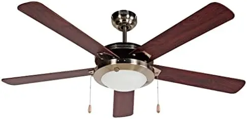 

Fan for Rooms up to 270 Sq. Ft, Brush Nickel 52" Cooling Fan with 3 Silver Finish Plywood Blades, Room Fan with Remote Contr