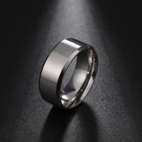 my shape 8mm simple plain stainless steel rings for men women lovers silver color wedding finger ring fashion jewelry gifts