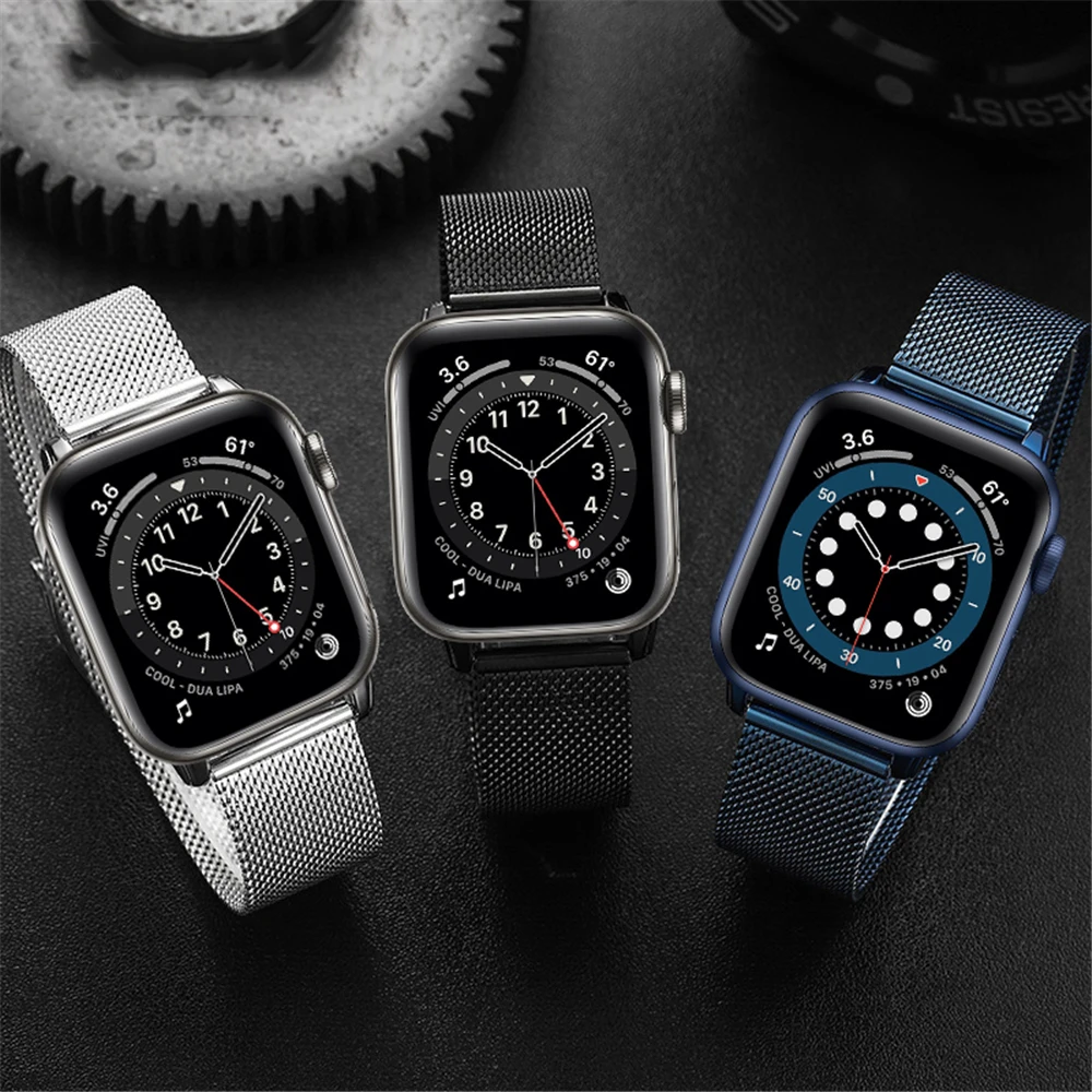 Спортивная сетчатая петля для apple watch 6 se 44 мм 40 ремешок ультра 49 iwatch 8 7 5 4 3 42 38
