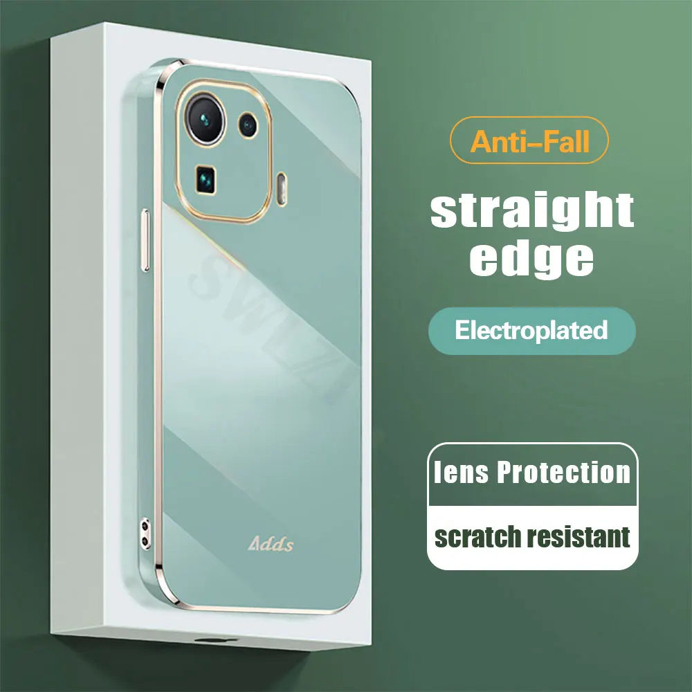 

6D bumper For xiaomi 12 pro civi Mix 4 Straight edge plated shell case For xiaomi mi 11 10 ultra lite 10S 11T 9 shockproof case