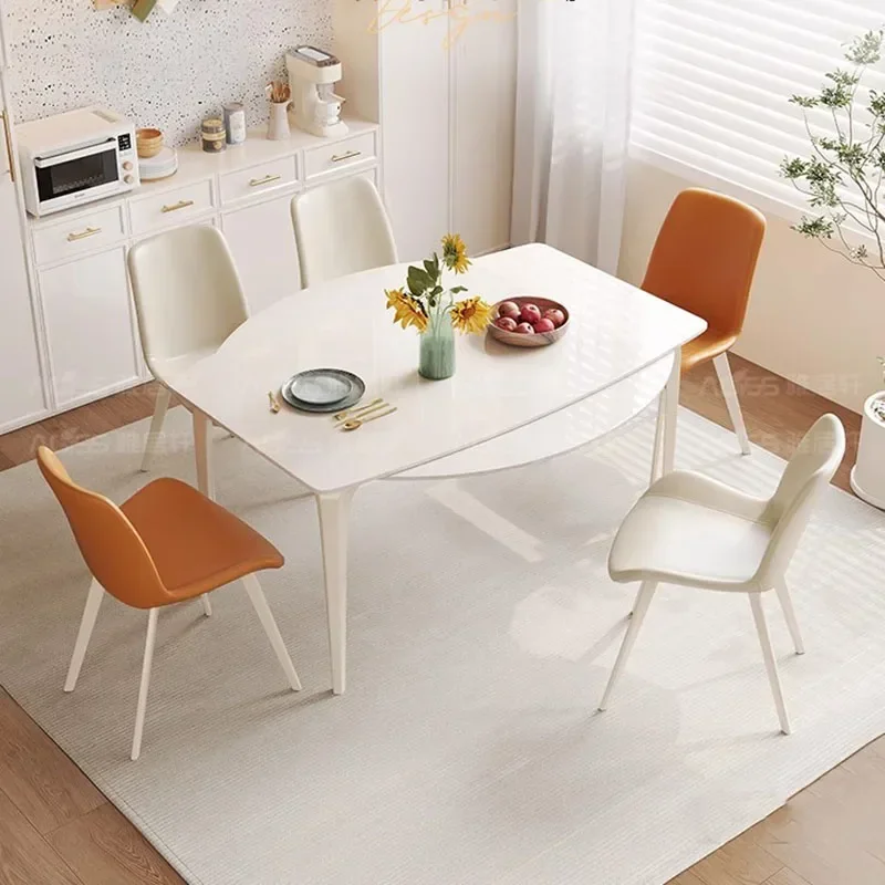 Красота Удобный обеденный стол Выдвижной круглый домашний кухонный Деревянный