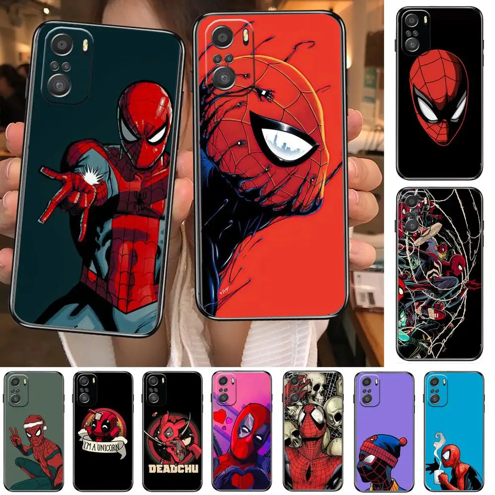 

MARVEL Spider-Man Deadpool Phone Case For xiaomi mi 11 Lite pro Ultra 10s 9 8 MIX 4 FOLD 10T 5g Black Cover Silicone Back Prett