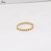 joolim high end gold pvd waterproof fashion thin hollow five star rings for women stainless steel jewelry wholesale
