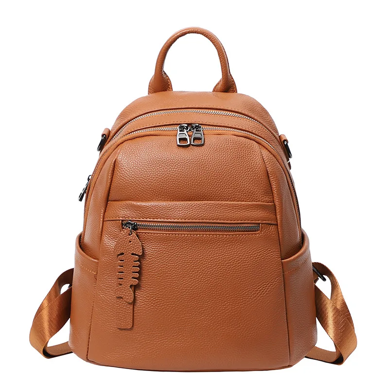 

Женский вместительный рюкзак Highend 2023 из натуральной кожи, черный, коричневый, красный, зеленый, синий, серый, хаки, женская сумка через плечо для девушек