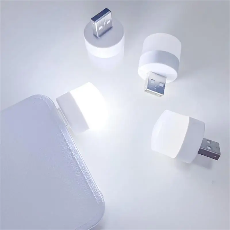 

USB Plug Lamp Night Light Mini LED NightLight Power Bank Charging Book Lights Small Round Reading Lamp Eye Protection Night Lamp