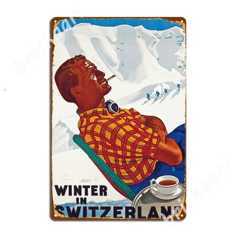

Зима в Швейцарии-ВИНТАЖНЫЙ ПЛАКАТ «лыжи», металлические знаки, кинотеатр, гостиная, фотопластины, жестяные плакаты