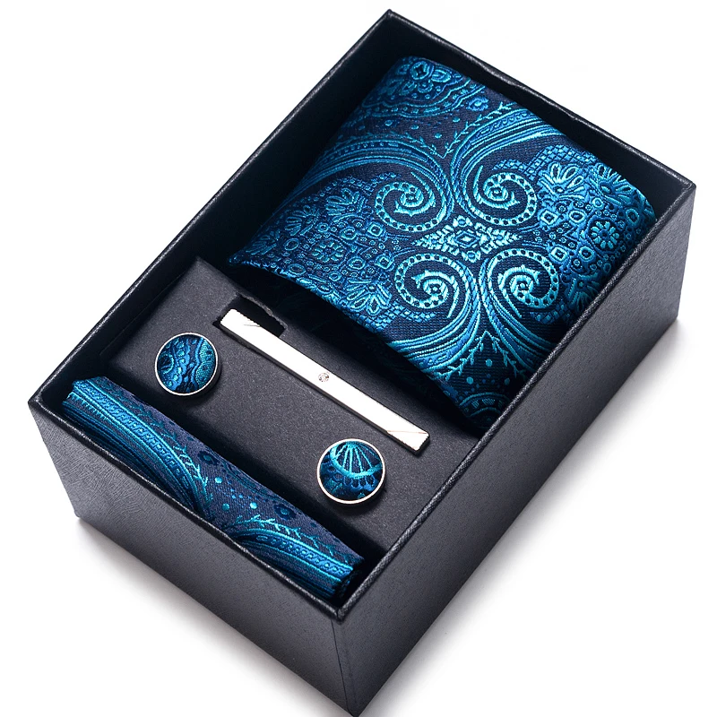 Men Fit Wedding Blue Paisley