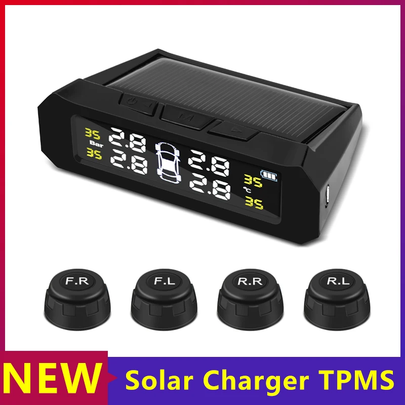 Солнечная система мониторинга давления в шинах Автомобильная сигнализация с 4