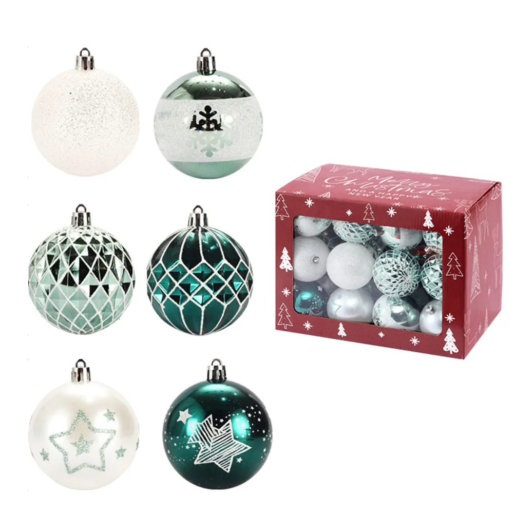 

Durable Hanging Ornaments Christmas Ornaments Christmas Ball Set Christmas Tree Decoration Green White Novelty