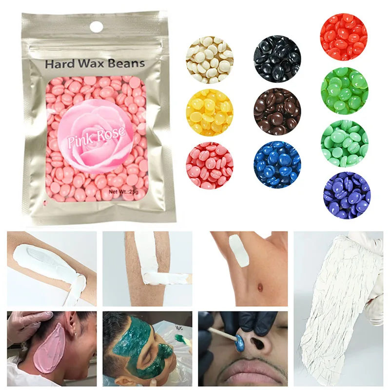 

10 Color Hair Removal Wax Hair Removal Hard Wax Beans Painless and Fast Facial Body Hair Removal Bikini Legs Arm Unisex 50g