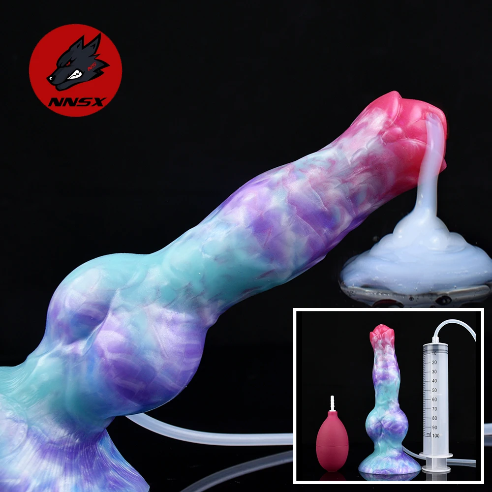 NNSX фаллоимитатор для эякуляции с сильной присоской собачий узел силиконовый
