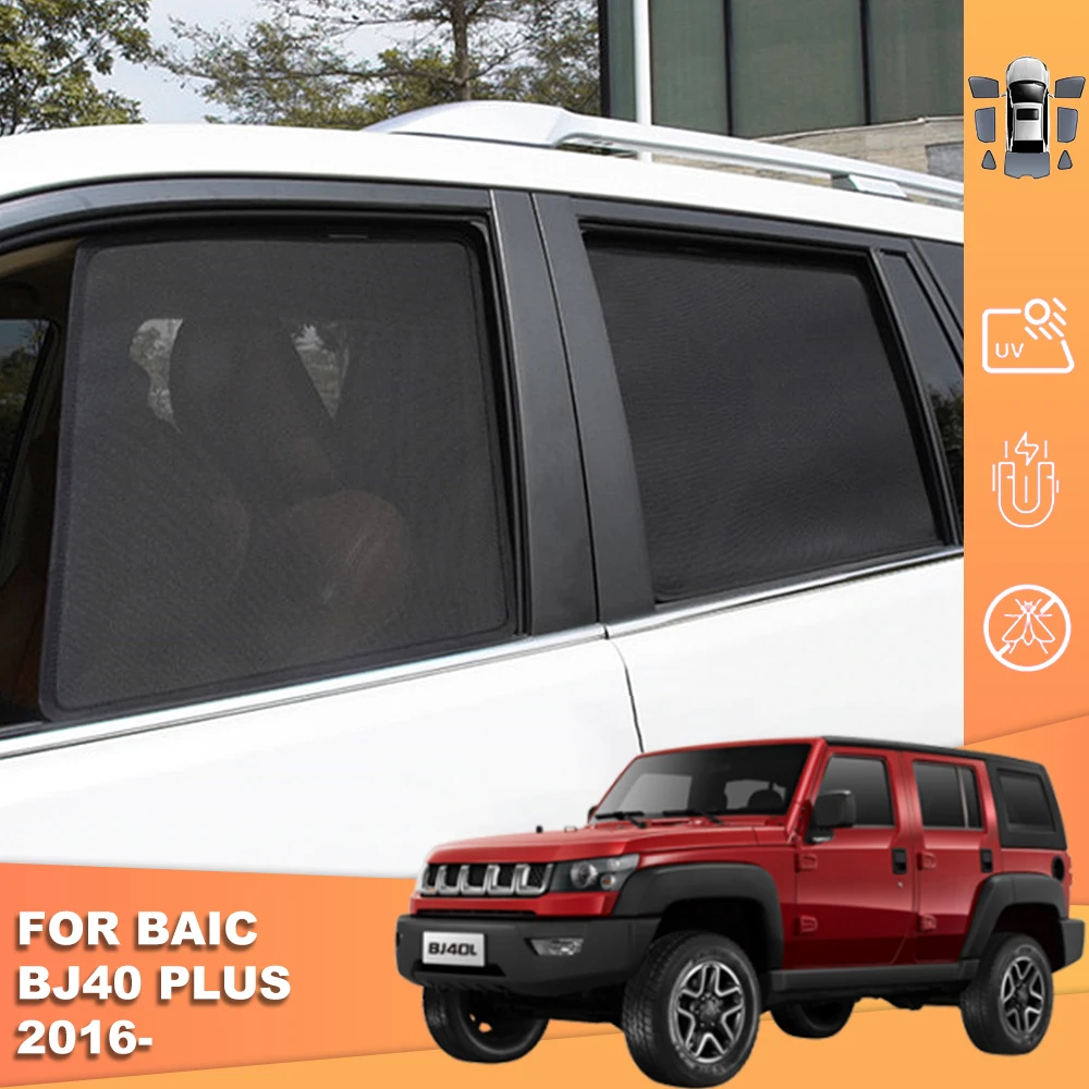 

For BAIC Beijing BJ40 Plus BJ40L 2016-2022 Rear Side Baby Window Sun Shade Magnetic Car Sunshade Front Windshield Curtain Shield