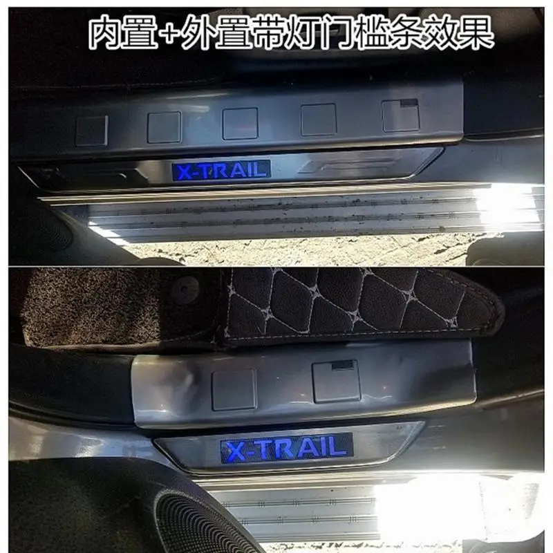 

Виниловая наклейка для Nissan X-Trail 2008-2013 из углеродного волокна, Накладка на порог, автомобильные аксессуары, Стайлинг автомобиля