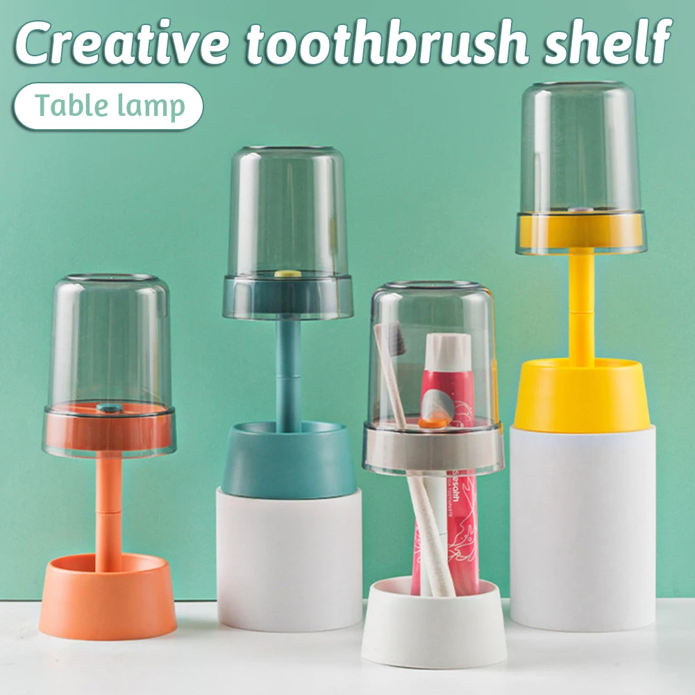 

Toothbrush & Toothpaste Holder with 3 Slots Decorative Tooth Storage Organizer with Cup/Cover Bathroom Countertop Organizer