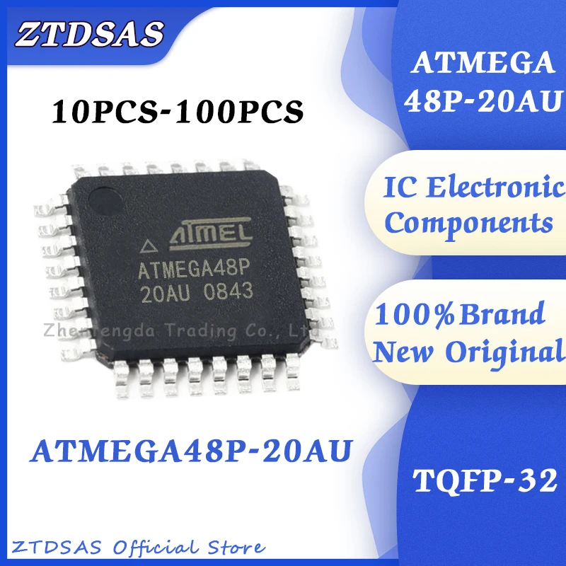

10PCS-100PCS ATMEGA48P-20AU ATMEGA48P-20 ATMEGA48P ATMEGA48 ATMEGA IC MCU 8BIT 4KB FLASH 32TQFP