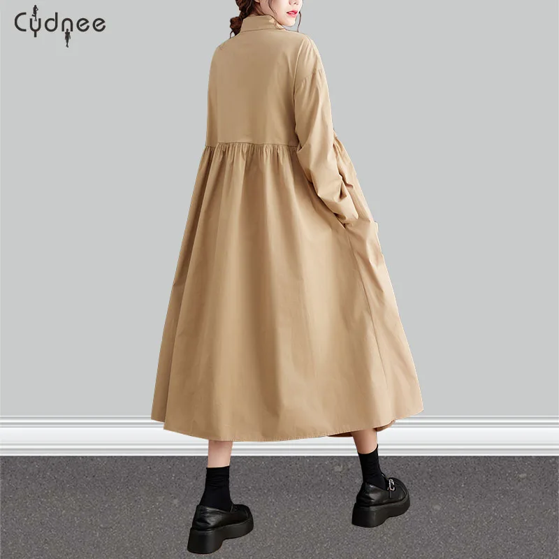 Повседневное однотонное трехмерное креповое украшенное платье миди для женщин