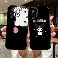 hello kitty kuromi phone case for xiaomi redmi note 9t 9s 9 pro max 10 10x 10 pro max 10t 10s 5g black silicone cover back