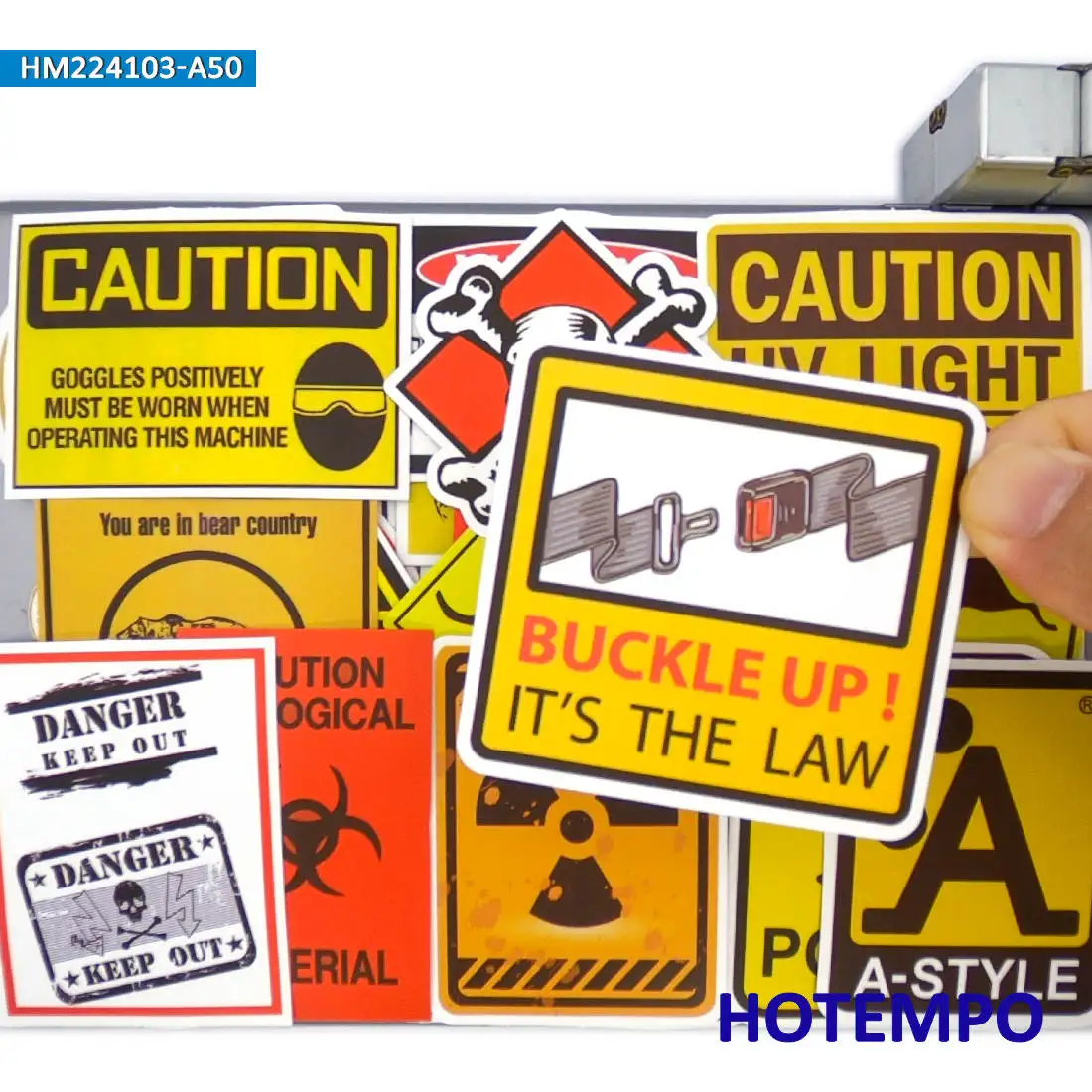

50PCS Spoof Risk Tip Stop Warning Danger Signs Funny Slogans Waterproof Stickers for Laptop Suitcase Bike Motorcycle Car Sticker
