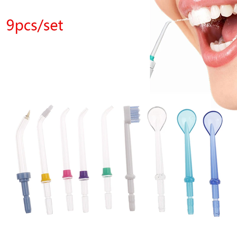 9pcs/set Replacement Classic Jet  Tips for Waterpik Oral Water Flossers  Oral Irrigator Nozzle Teeth Care Tool Kit