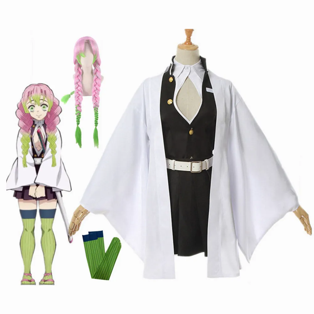 

Anime Demon Slayer Kimetsu no Yaiba Mitsuri Kanroji Kisatsutai Kimono Halloween Clothes Cosplay Costume