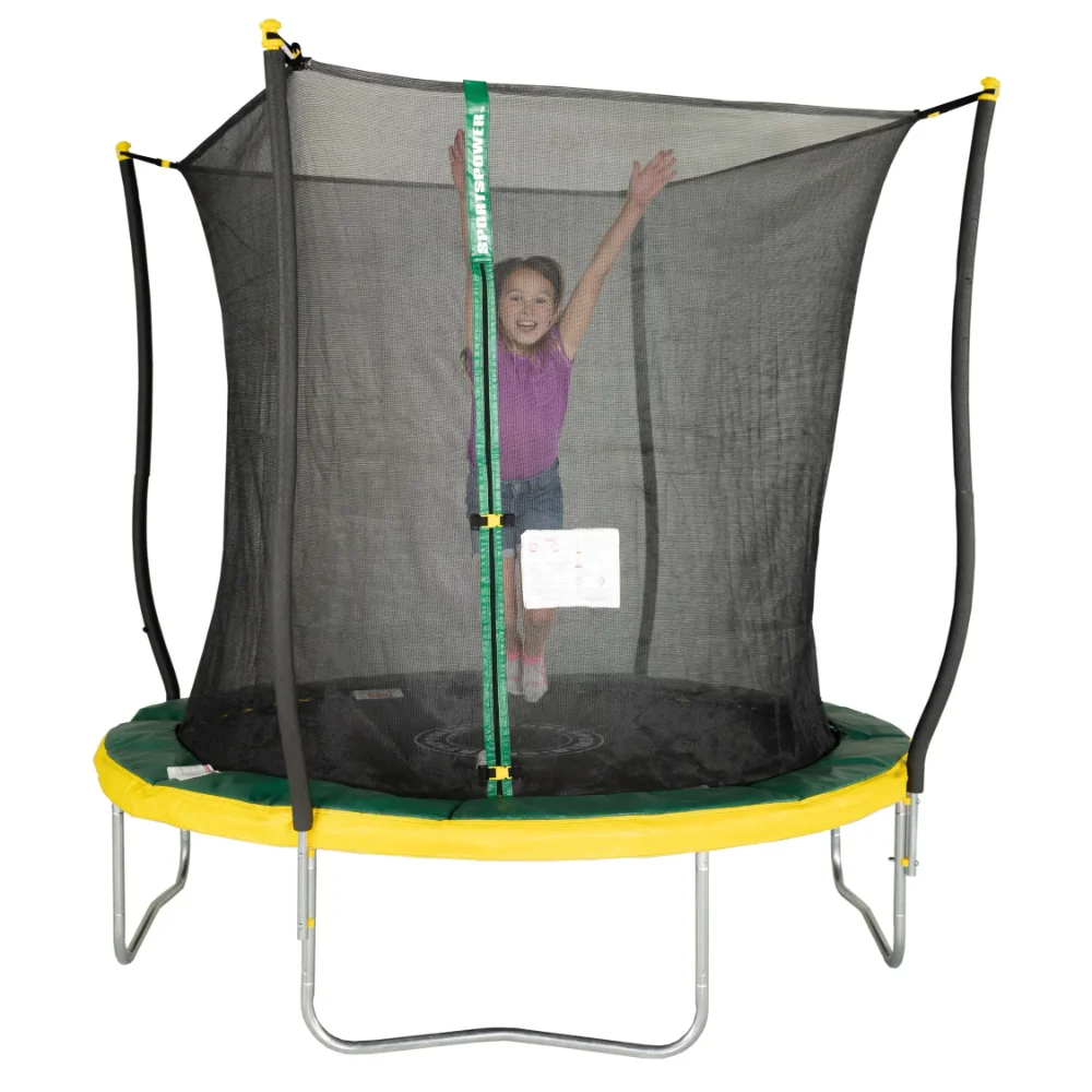 

8' Trampoline, Flash Light Zone, Classic Safety Enclosure, Green/Yellow