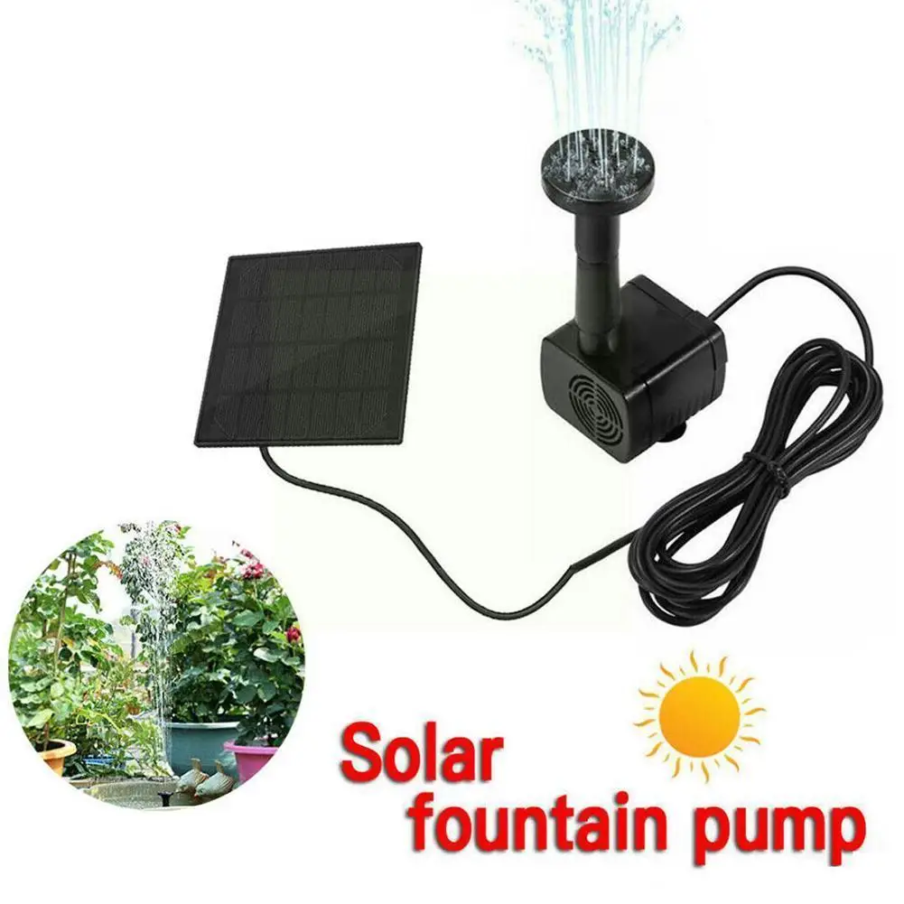 

7v Square Solar Fountain For Garden Water Pool Sprinkler Sprayer Landscape Fountain Mini Pump Black Color D2f1