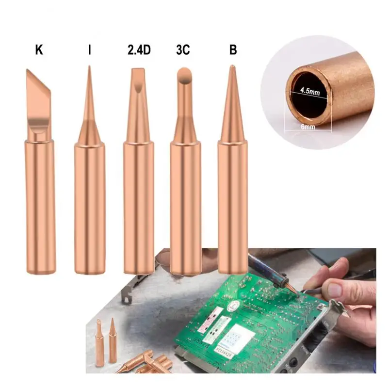 

Набор наконечников для паяльника, медная сварочная головка, инструменты для горячей смены из чистой меди, бессвинцовый Электрический паяльник, сварочное оборудование