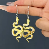 new punk style fashion earrings snake plate multicolor acrylic earrings wholesale jewelry