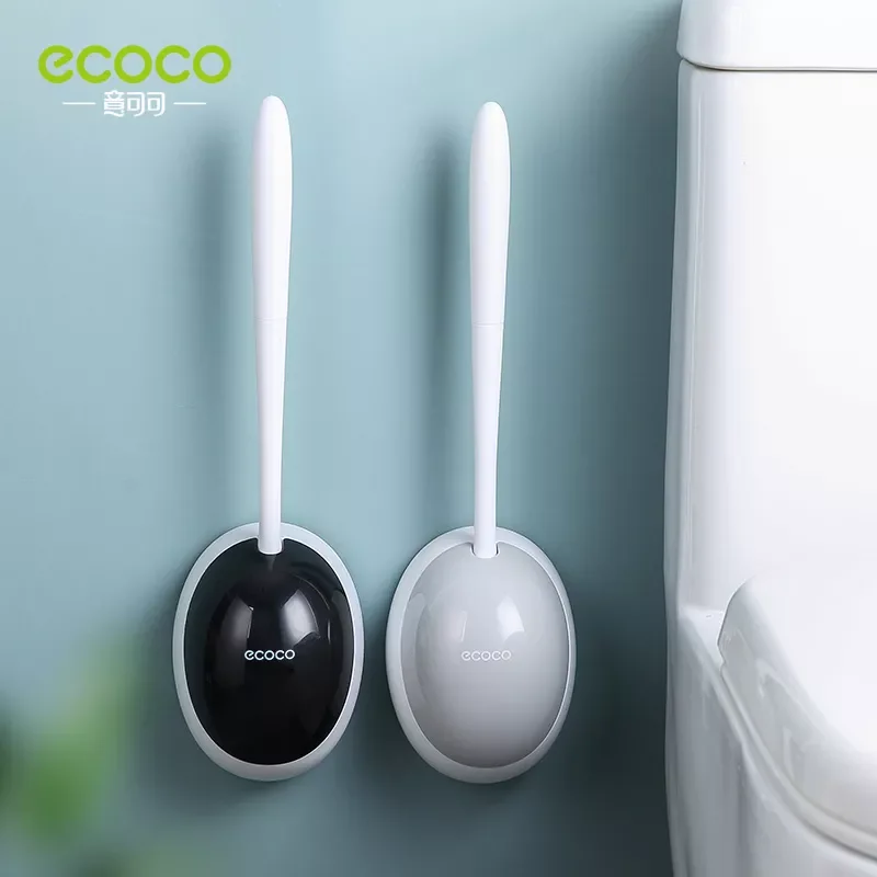 

2023 ECOCO Silicone Brush Head Toilet Brush Quick Drain Cleaning Tools for Bathroom Toilet Wall-Mounted Household WC Brush Suppl