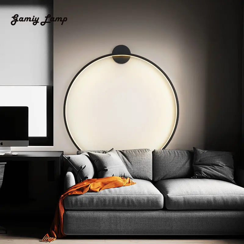 

Современные минималистские настенные светильники, Круглый кольцевой кронштейн, Sofaside Nordic спальня, атмосфера, коридор, гостиная, Круглый комнатный Декор