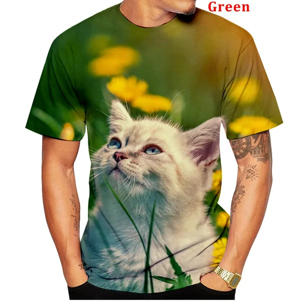

New Fashion 2022 Cat T-Shirt 3d Summer Style Women/Men T Shirt Tops Funny Short Sleeve Tee