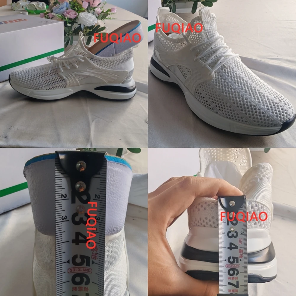 Мужские летние кроссовки дышащая обувь увеличивающая рост сетчатая стелька 6 см