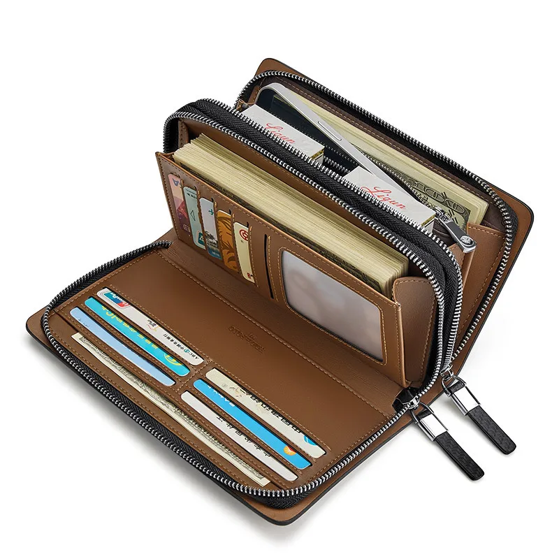 WILLIAMPOLO мужские кошельки из натуральной кожи деловой клатч большой емкости