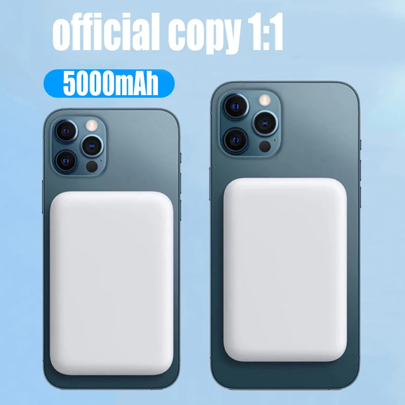 Фото 1:1 MaxSafe магнитный беспроводной внешний аккумулятор Qi 15 Вт оригинальный для iPhone 14 13 12 Pro Max Mini Внешний вспомогательный аккумулятор №3