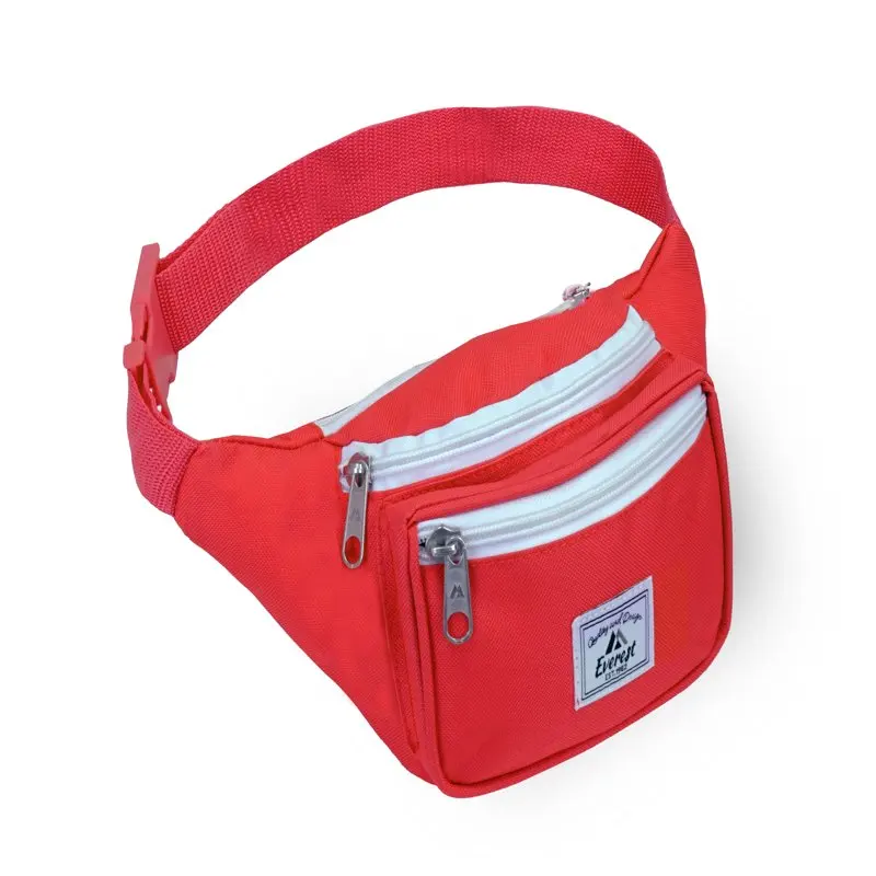 Everest Unisex Signature Waist Fanny Pack Two-Toned, Black White