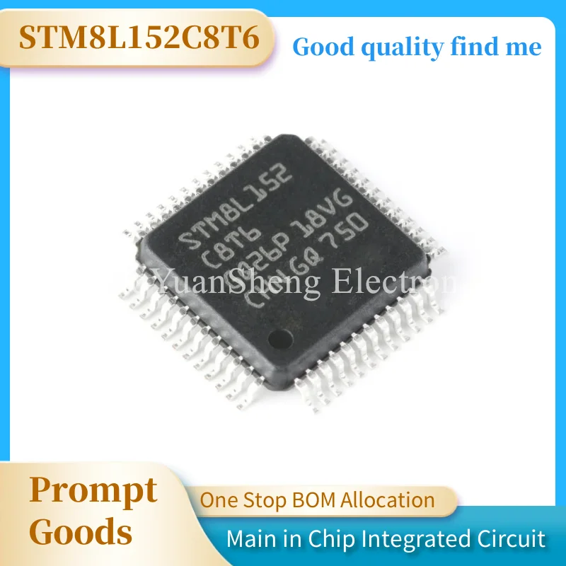 

STM8L152C8T6 STM8L152C8 LQFP-48 RAM 4KB EEPROM 2KB LQFP48 IC 16MHz 64KB Flash Memory 8-bit Microcontroller MCU