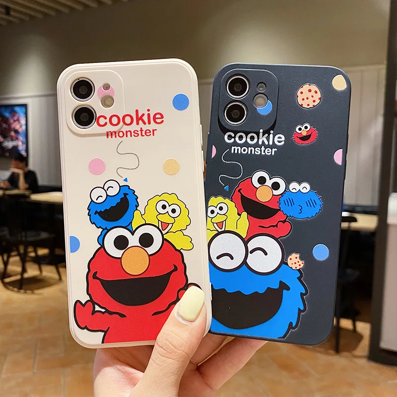 

Cookie Sesame S-Street Phone Case for Apple iPhone 11 12 13 Pro Max 7 8 6 6S Plus X XS XR SE Mini Cover Coque Silicone Shell Bag
