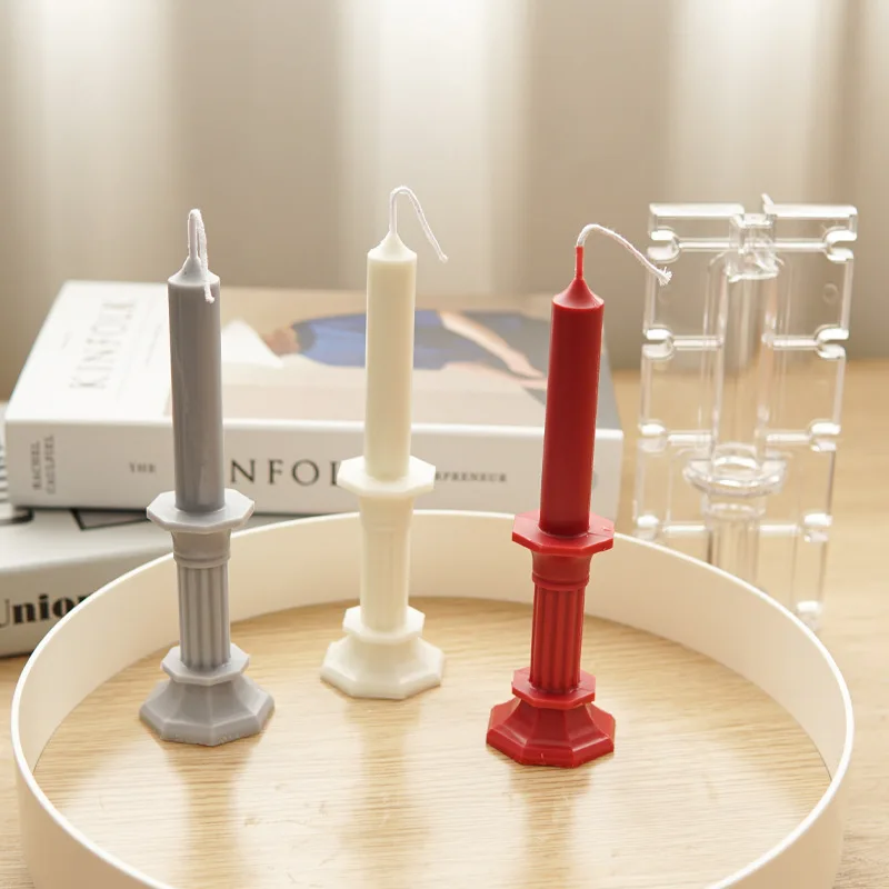 

Octagonal Candlestick Candle Mold European Candlestick Mold DIY Plastic Mold Pc Acrylic Mold Long Church Candle Mold