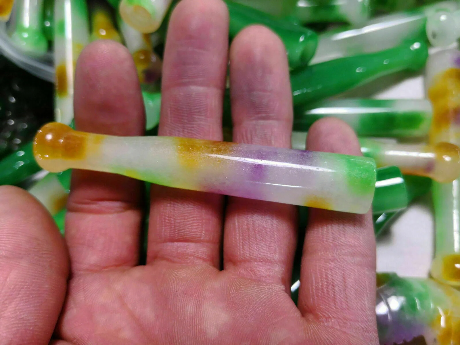 Нефритовые резьбы из натурального Нефритового держателя сигарет |