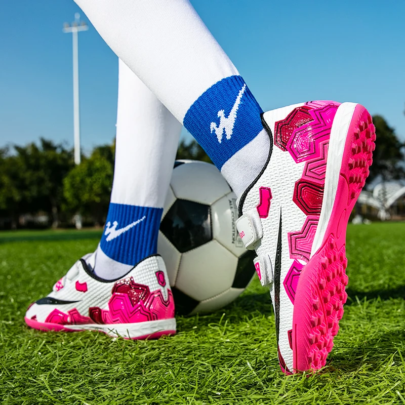 Size 30-39 Children Youth Spike Soccer Shoes Students Outdoor Integrated Training Sneakers Men's Grass Soccer Shoes